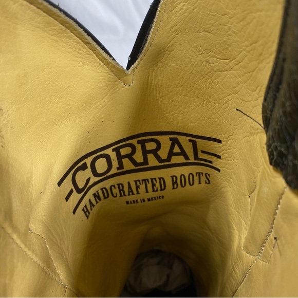 Corral Black Embroidered J Toe Men’s C3808 Leather Western Boot 8D - Picture 9 of 11